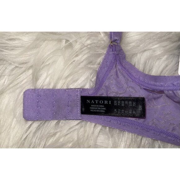 Natori 136059 Jacquard Contour T-Shirt Bra Lined Underwire Womens 32B Purple New - Picture 6 of 7